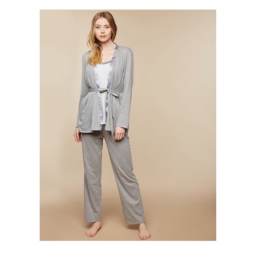 Motherhood Medium Grey PolkaDot Nursing Pajama Set